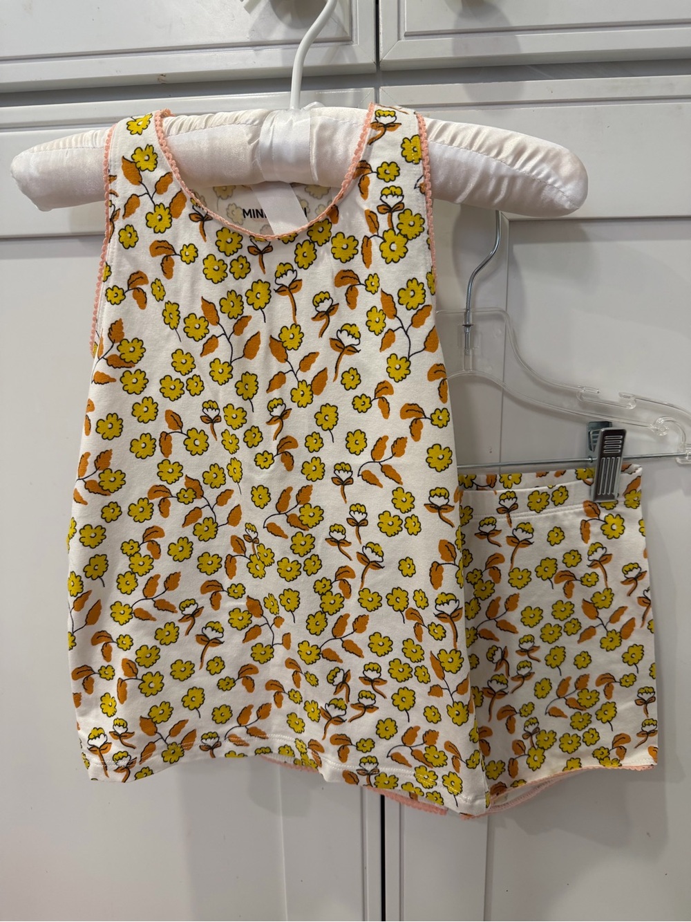 MINI RODINI EXCELLENT CONDITION Matching Set - Flowers and Lace Top and Shorts